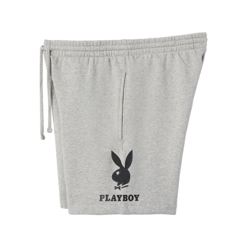 Pánské Kraťasy Playboy Double Bunny Černé | PLBY-592974