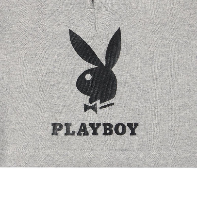 Pánské Kraťasy Playboy Double Bunny Černé | PLBY-592974