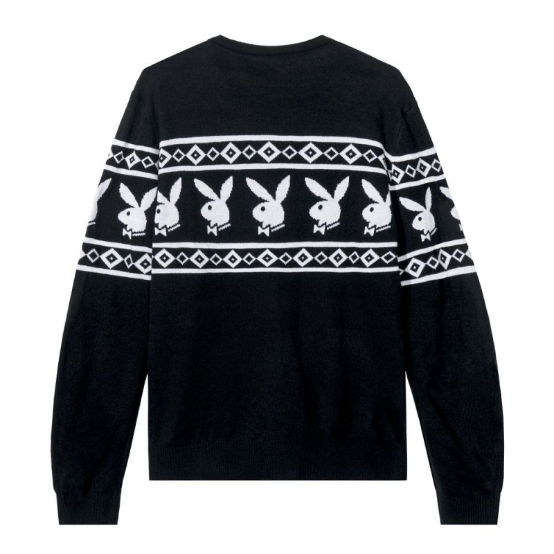 Pánské Mikina Playboy Rabbit Head Knit Černé | PLBY-593062