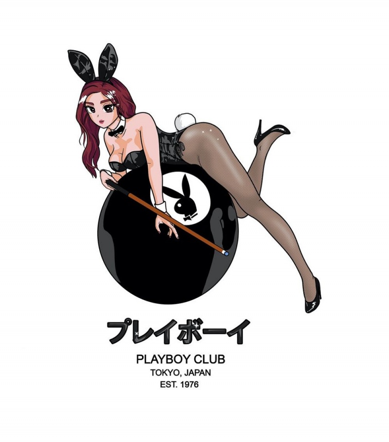 Pánské Mikina s Kapucí Playboy 8-Ball Tokyo Club Šedé | PLBY-593007