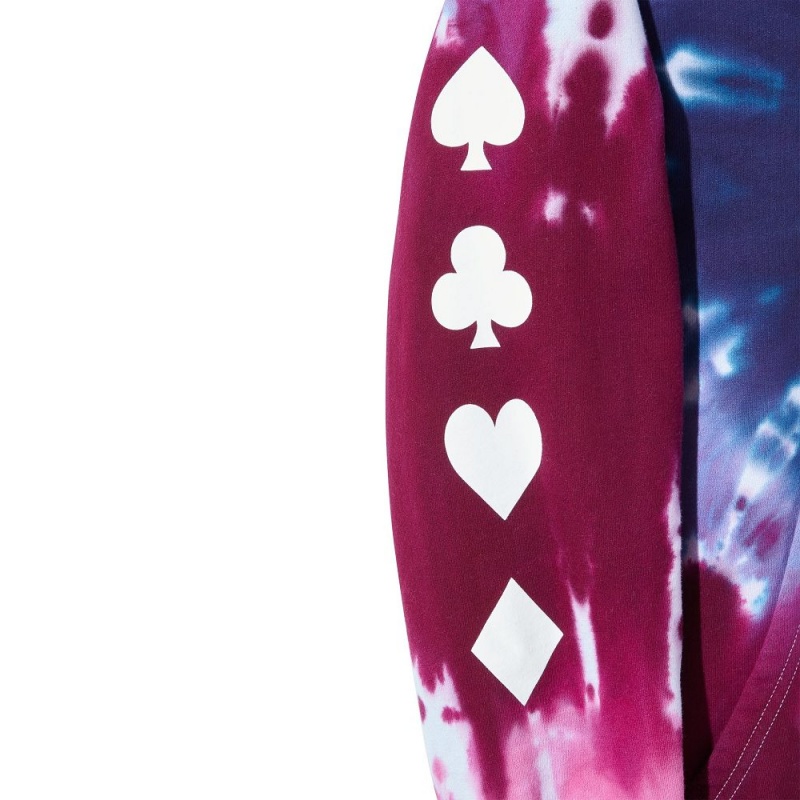 Pánské Mikina s Kapucí Playboy Ace of Spades Tie Dye Fialové | PLBY-593094