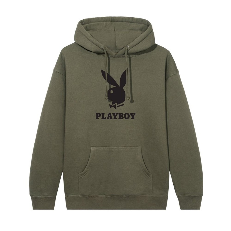 Pánské Mikina s Kapucí Playboy Logo Černé | PLBY-593039