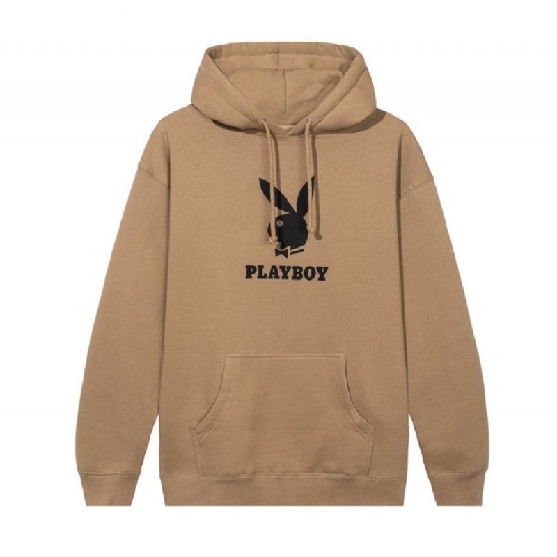 Pánské Mikina s Kapucí Playboy Logo Černé | PLBY-593039