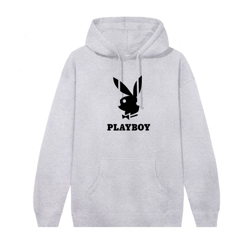 Pánské Mikina s Kapucí Playboy Logo Černé | PLBY-593039