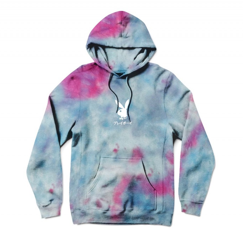 Pánské Mikina s Kapucí Playboy Tokyo Club Tie-Dye | PLBY-593013