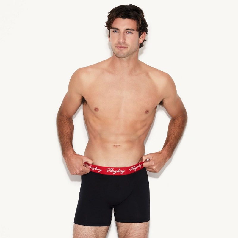 Pánské Spodní Prádlo Playboy The Basics Boxerské Brief Černé | PLBY-592941