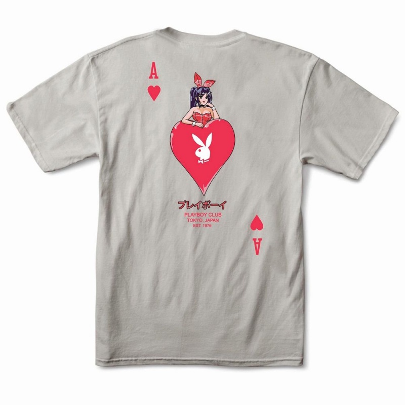 Pánské T-shirt Playboy Ace of Hearts Černé | PLBY-593244