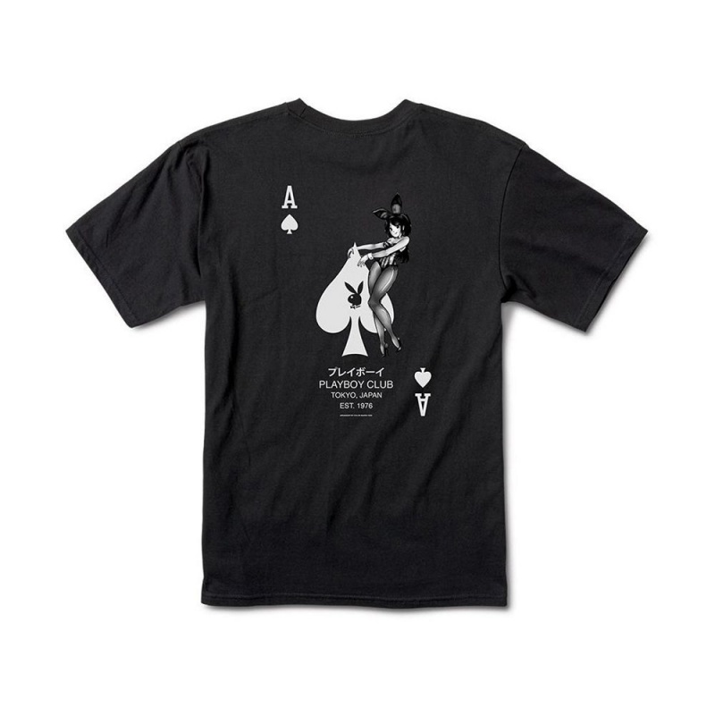 Pánské T-shirt Playboy Ace of Spades Černé | PLBY-593108