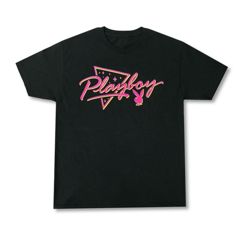 Pánské T-shirt Playboy Bayside Černé | PLBY-593121