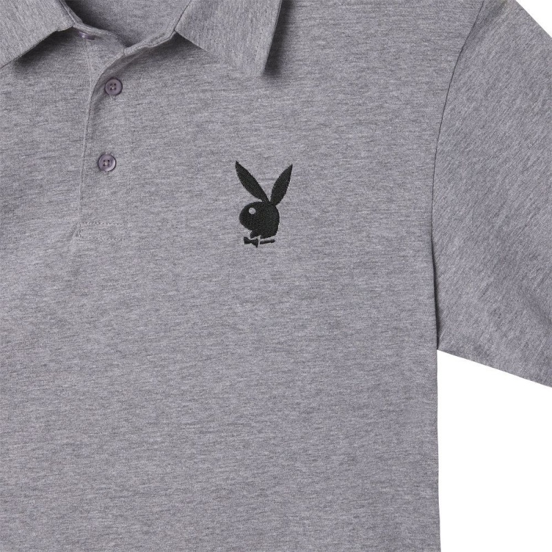 Pánské T-shirt Playboy Classic Rabbit Head Šedé | PLBY-593266