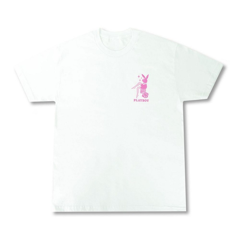 Pánské T-shirt Playboy Dice Chair Bílé | PLBY-593195