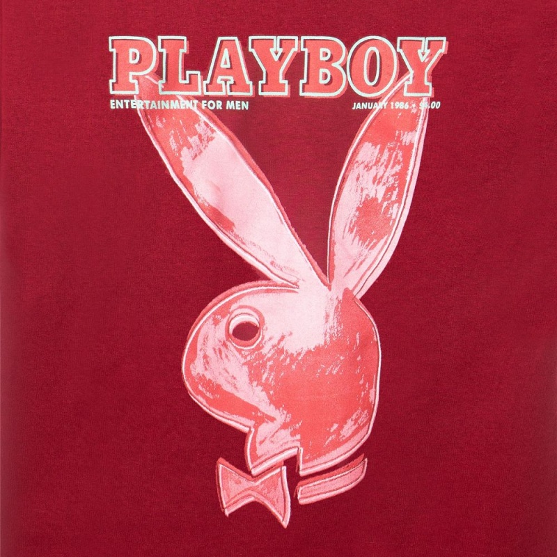 Pánské T-shirt Playboy January 1986 Andy Warhol Cover Červené | PLBY-593212