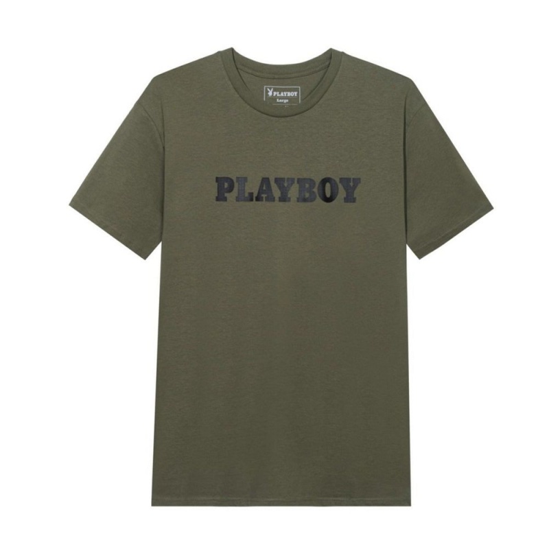 Pánské T-shirt Playboy Masthead Černé | PLBY-593158