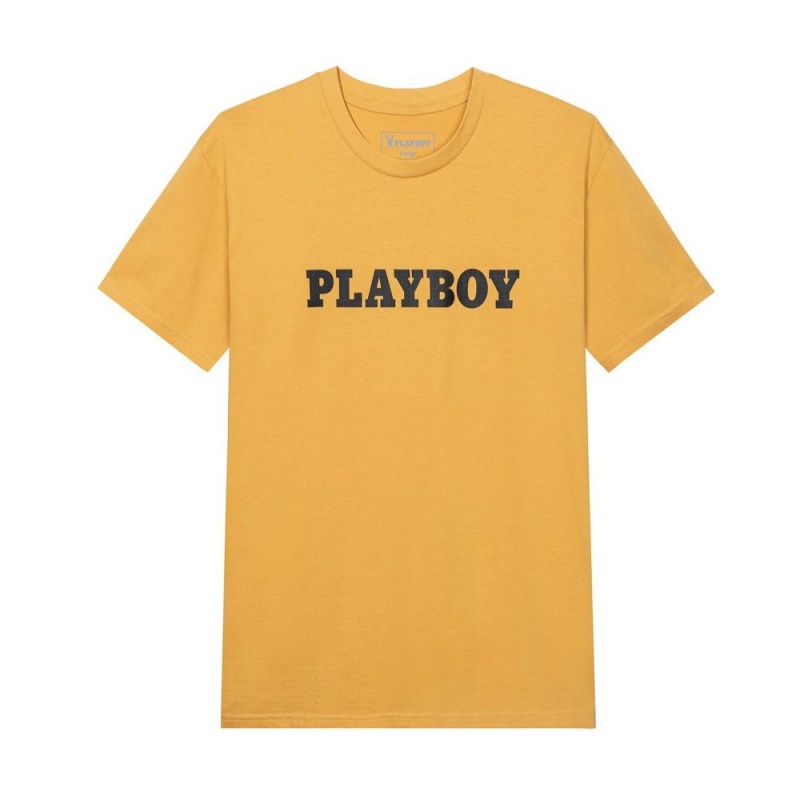 Pánské T-shirt Playboy Masthead Černé | PLBY-593158