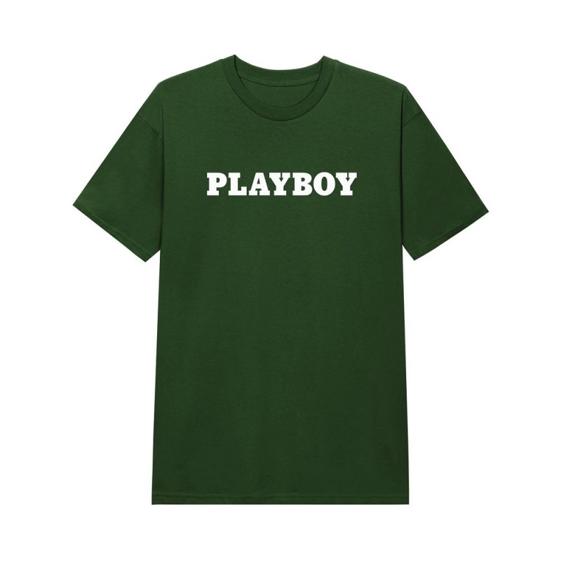 Pánské T-shirt Playboy Masthead Černé | PLBY-593158