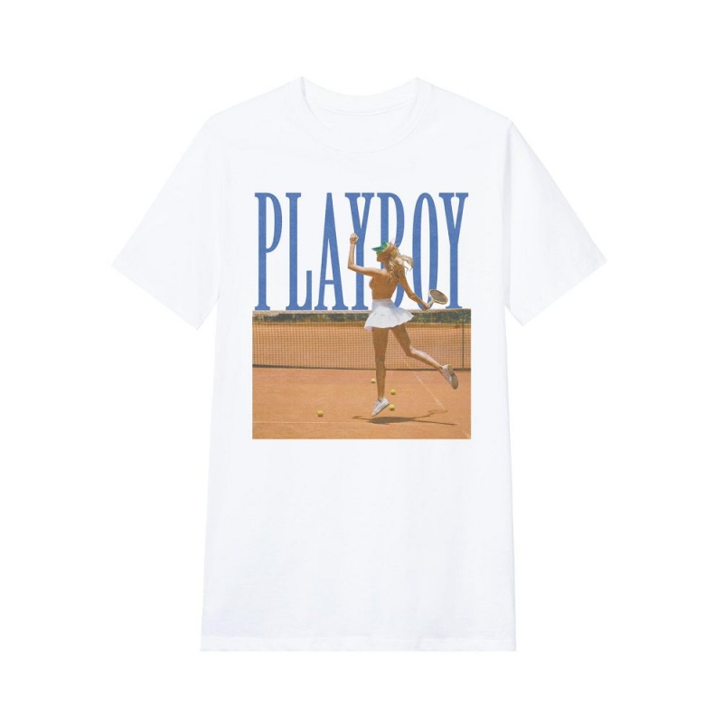 Pánské T-shirt Playboy October 2018 Playmate Olga Del Mar Tenisové | PLBY-593143