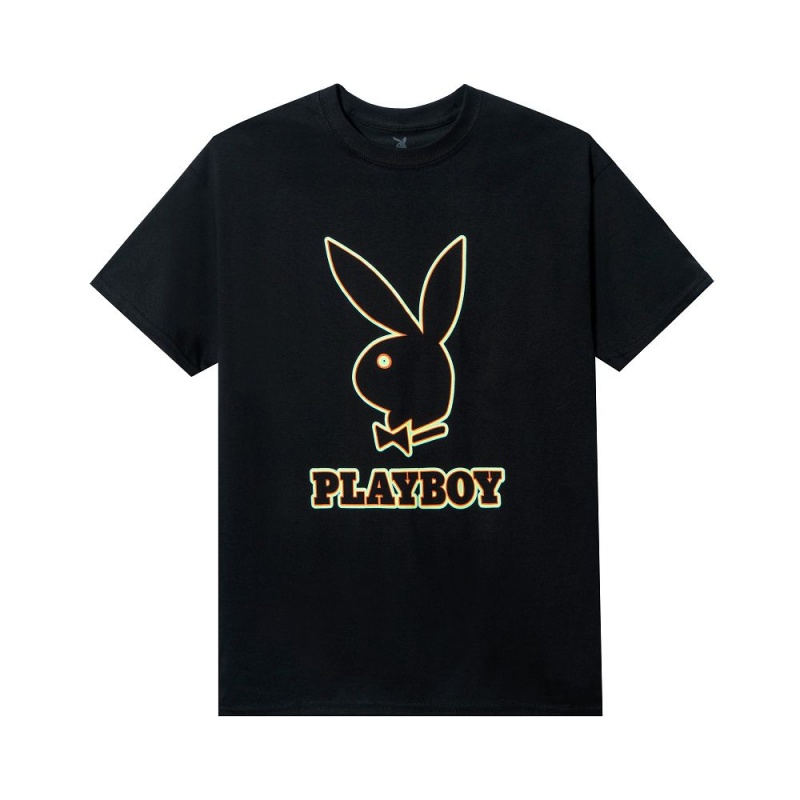 Pánské T-shirt Playboy Outline Grafická | PLBY-593274