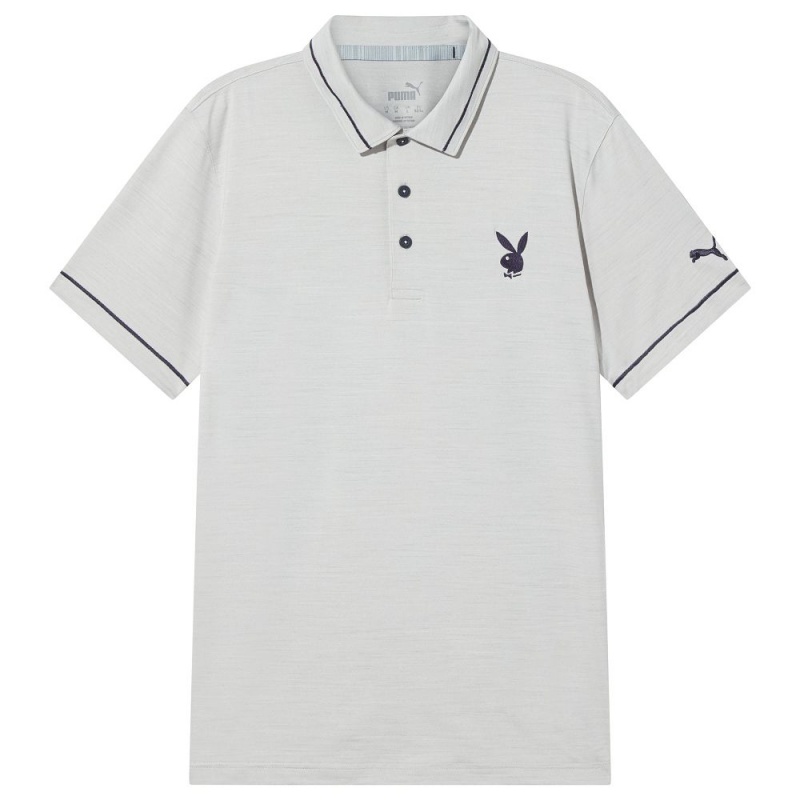 Pánské T-shirt Playboy PUMA GOLF TIPPED PERFORMANCE POLO Tmavě Blankyt | PLBY-593181