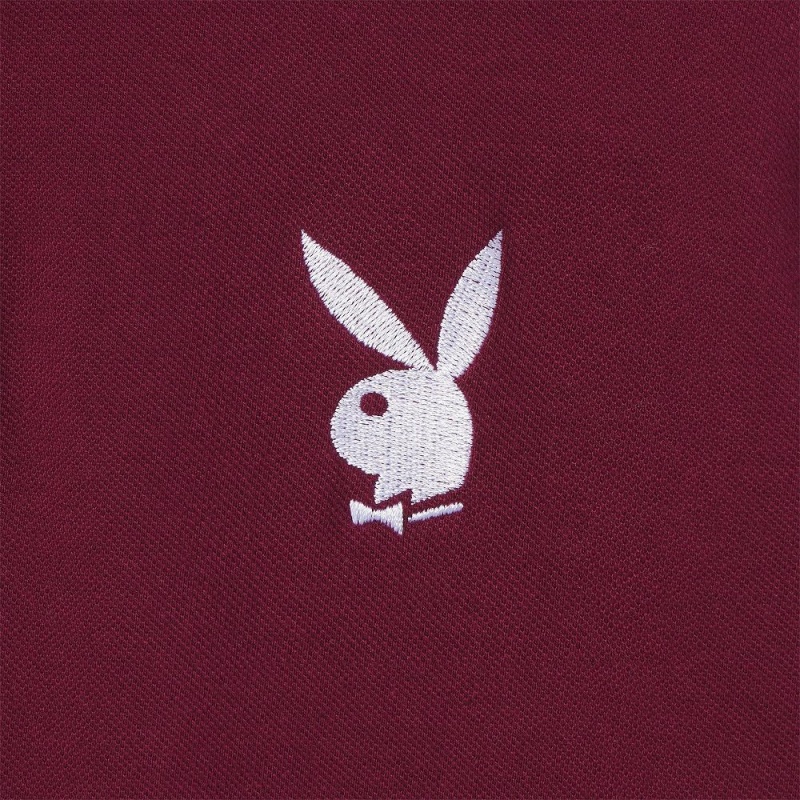 Pánské T-shirt Playboy Performance Rabbit Head Vínové | PLBY-593245