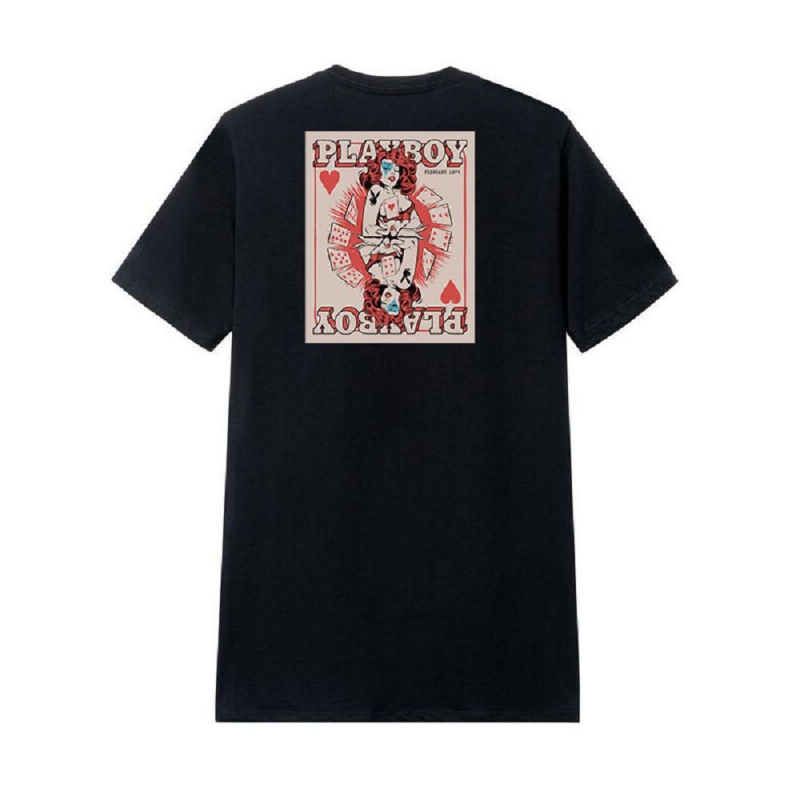 Pánské T-shirt Playboy Queen of Hearts Bílé | PLBY-593150