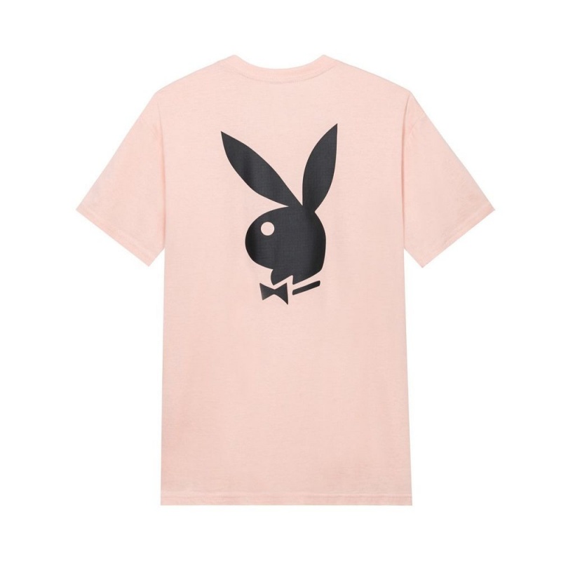 Pánské T-shirt Playboy Rabbit Head Logo Bílé Černé | PLBY-593144