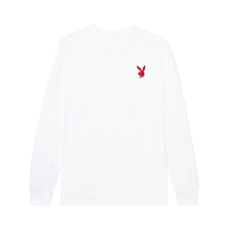 Pánské T-shirt Playboy Repeating Masthead Long Sleeve Černé | PLBY-593149