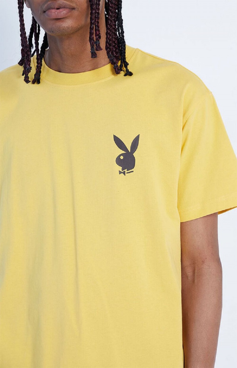 Pánské T-shirt Playboy Rocky Point Gold Zlaté | PLBY-593269