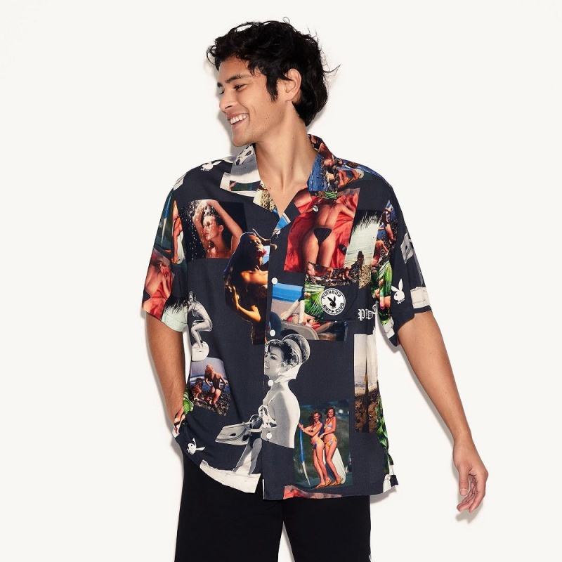 Pánské T-shirt Playboy Sandbar Button Up | PLBY-593258