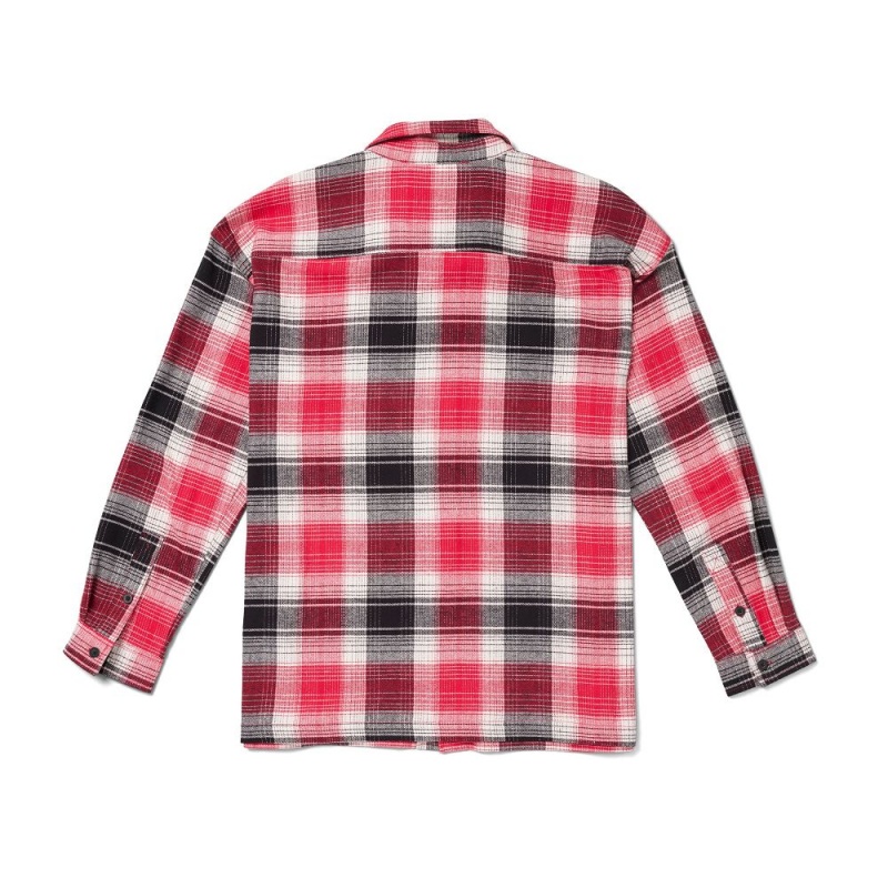 Pánské T-shirt Playboy Script Flannel Červené | PLBY-593204