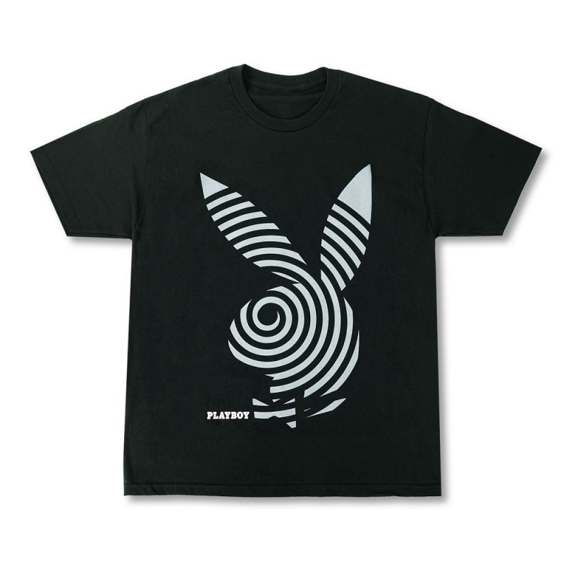 Pánské T-shirt Playboy Spiral Černé | PLBY-593196