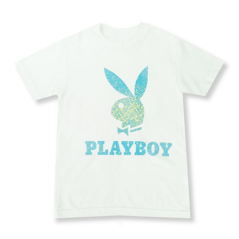 Pánské T-shirt Playboy Static Bunny Bílé | PLBY-593199