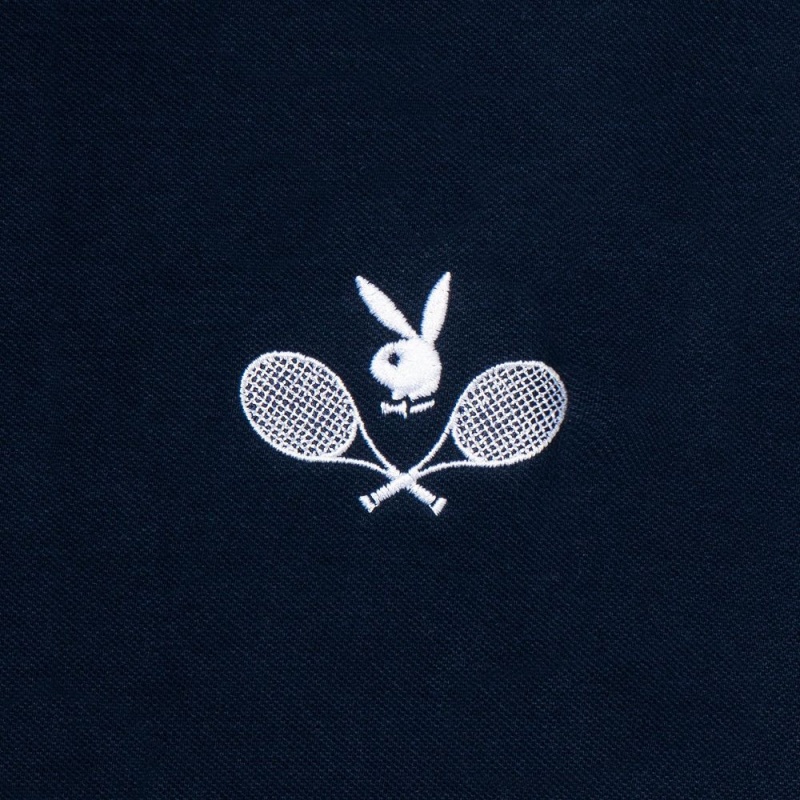 Pánské T-shirt Playboy Tenisové Club Polo Bílé | PLBY-593239