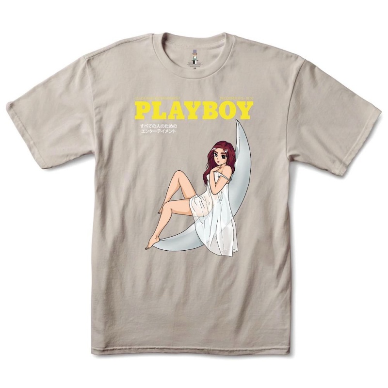 Pánské T-shirt Playboy Tokyo Club Moonlit Levandule | PLBY-593169