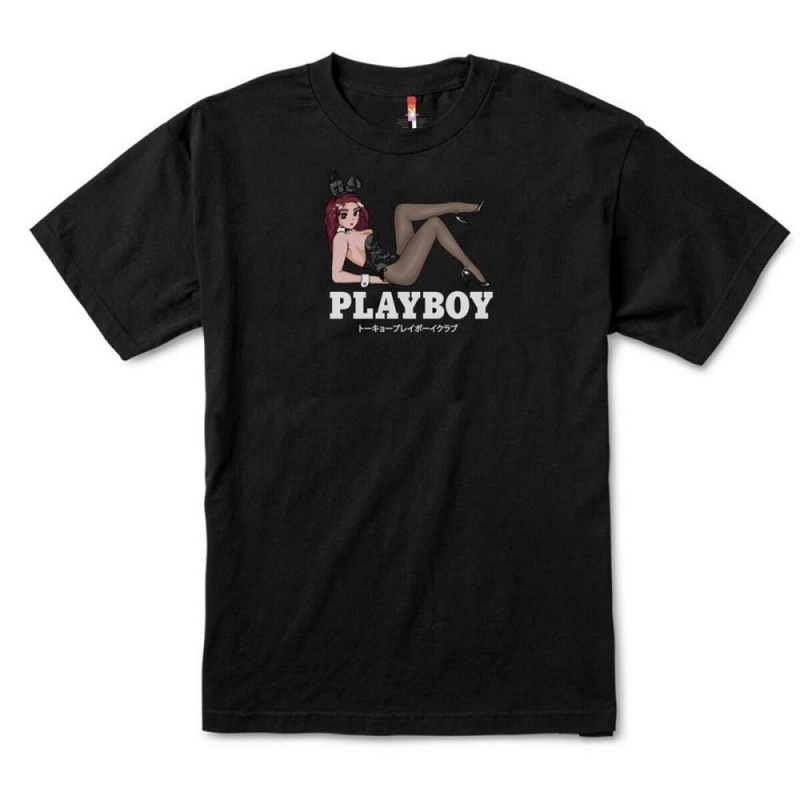 Pánské T-shirt Playboy Tokyo Club Open Late Bílé | PLBY-593182