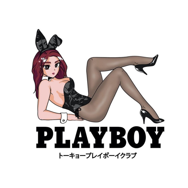 Pánské T-shirt Playboy Tokyo Club Open Late Bílé | PLBY-593182