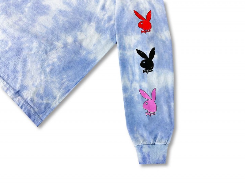 Pánské T-shirt Playboy Tokyo Club Tie-Dye Bunny Long Sleeve | PLBY-593163