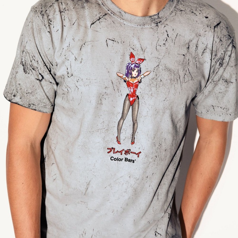 Pánské T-shirt Playboy Tokyo Club Tight Squeeze Smoke | PLBY-593166