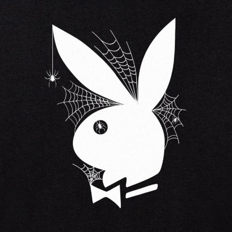 Pánské T-shirt Playboy Webbed Rabbit Head Long Sleeve | PLBY-593280