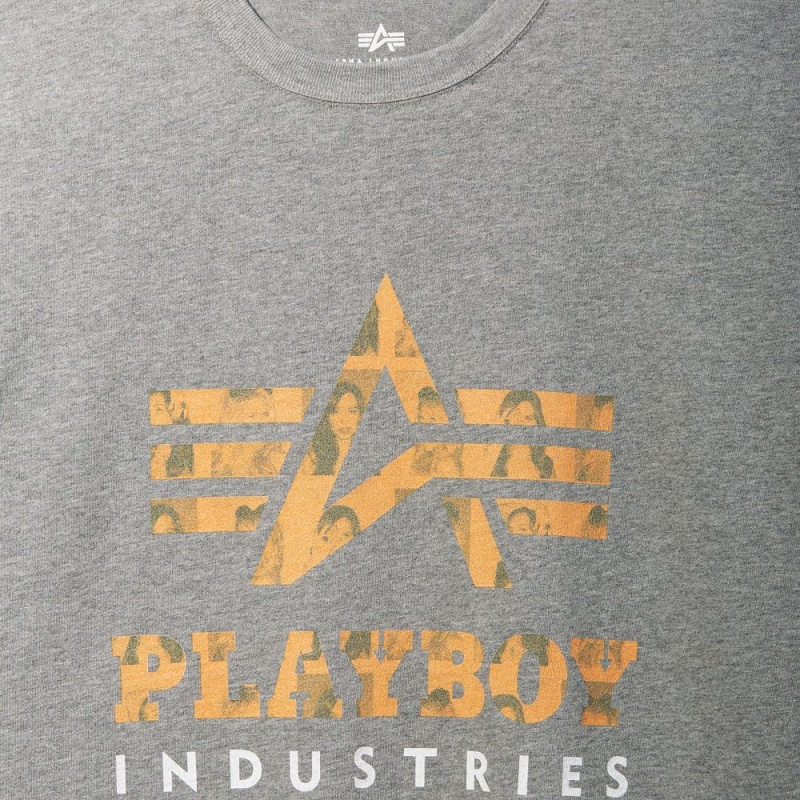 Pánské T-shirt Playboy x Alpha Industries Classic Černé | PLBY-593216