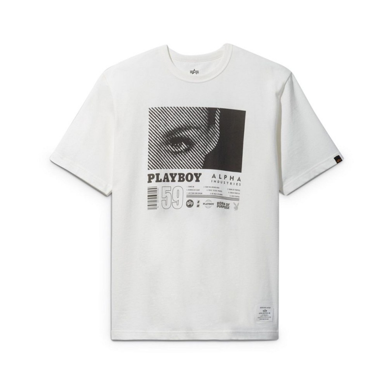 Pánské T-shirt Playboy x Alpha Industries World Tour Olivy Zelené | PLBY-593218