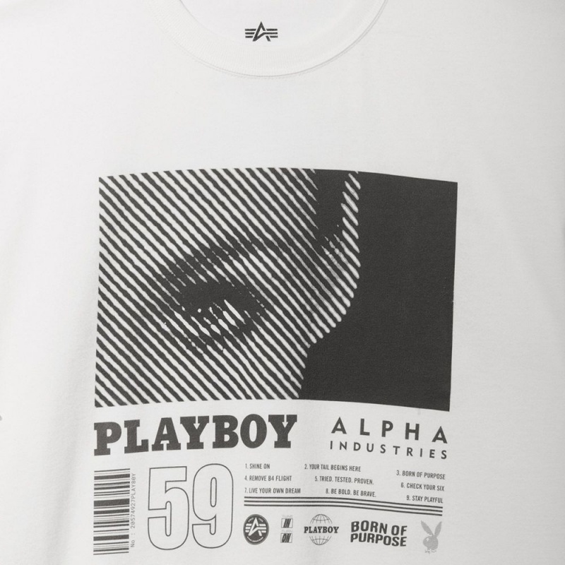 Pánské T-shirt Playboy x Alpha Industries World Tour Olivy Zelené | PLBY-593218