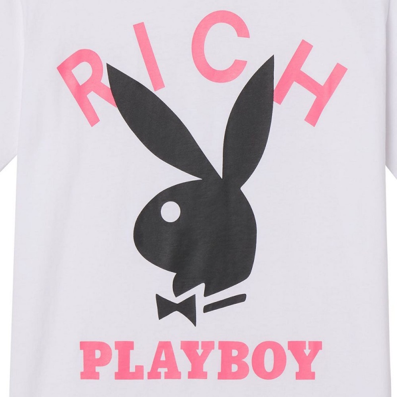 Pánské T-shirt Playboy x John Richmond Logo Černé | PLBY-593187