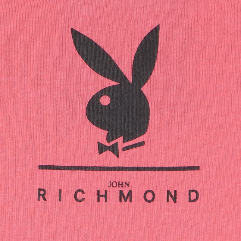 Pánské T-shirt Playboy x John Richmond Logo Černé | PLBY-593187