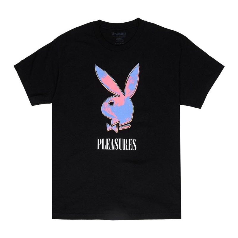 Pánské T-shirt Playboy x Pleasures Pop Art Černé | PLBY-593179