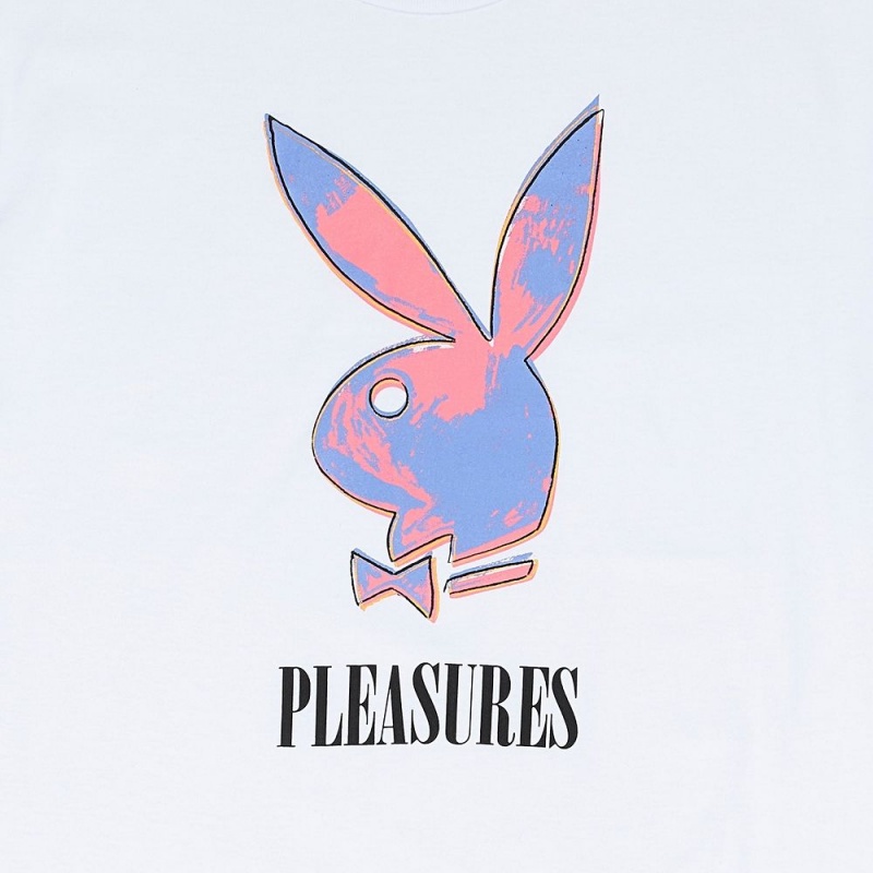 Pánské T-shirt Playboy x Pleasures Pop Art Bílé | PLBY-593189