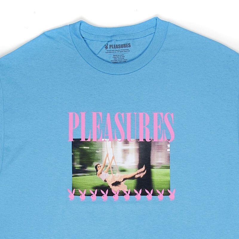 Pánské T-shirt Playboy x Pleasures Swinging Playmate Blankyt | PLBY-593223