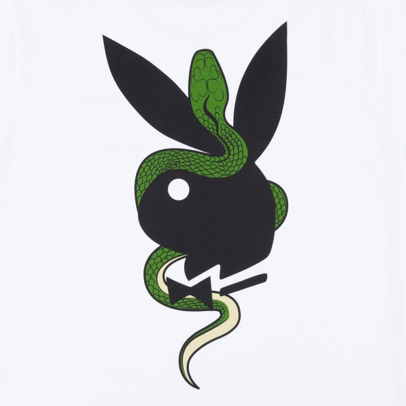 Pánské T-shirt Playboy x The Great Frog Bílé | PLBY-593233